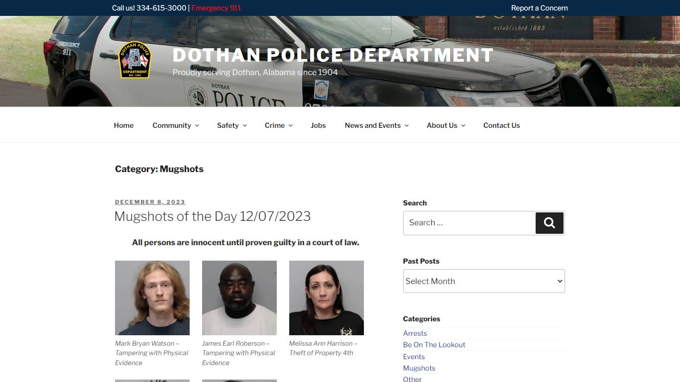 Mugshots – Dothan Police Department