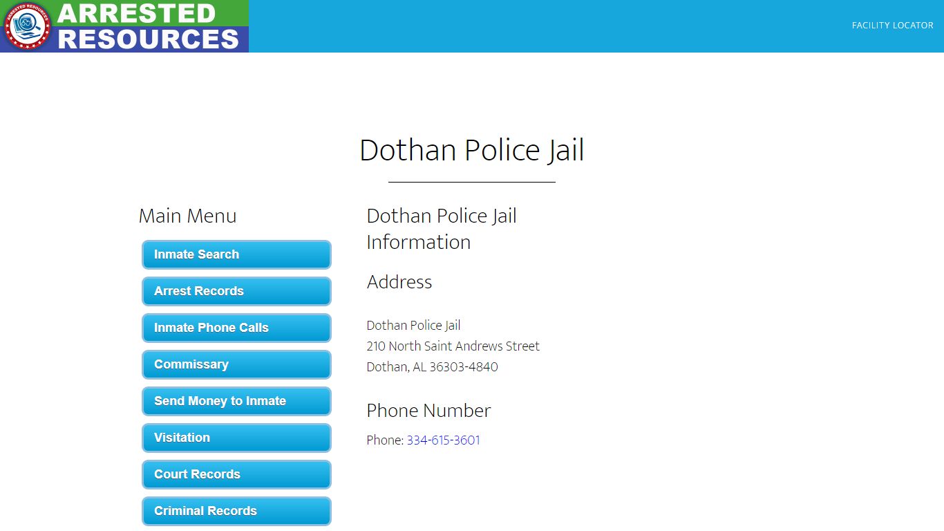 Dothan Police Jail - Inmate Search - Dothan, AL - Arrested Resources